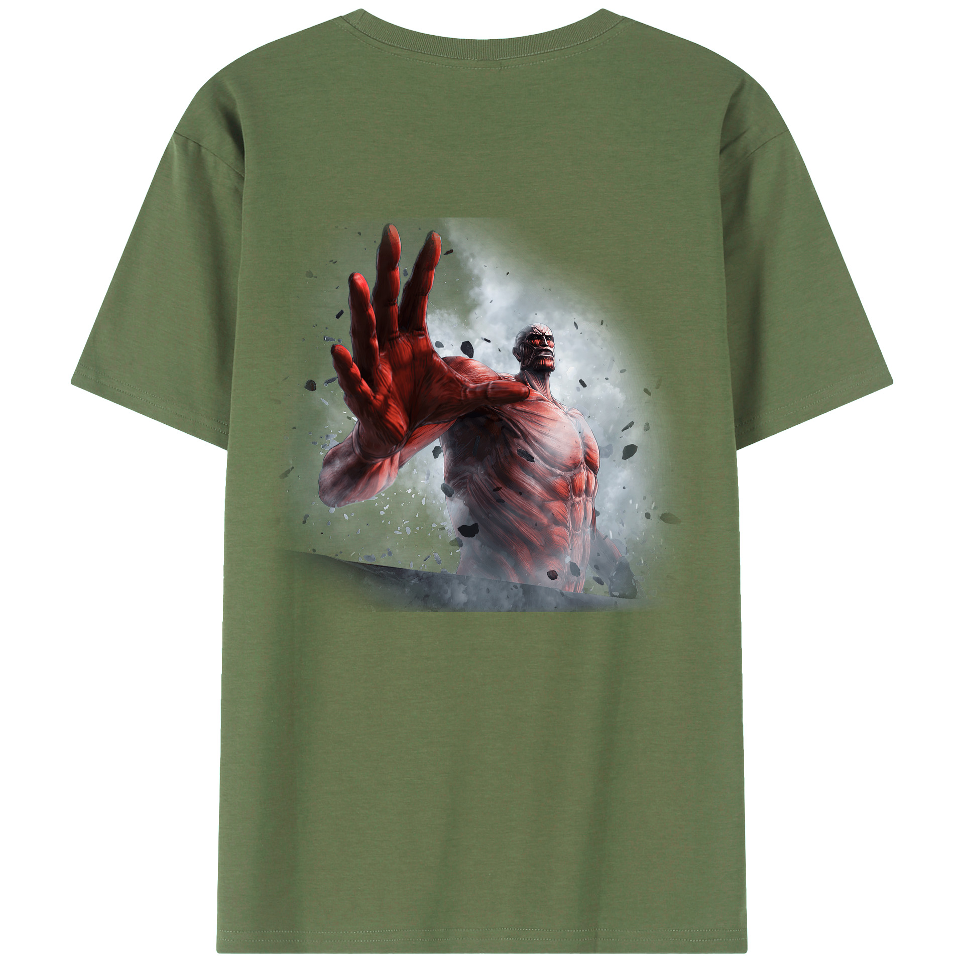 （画像用） 進撃の巨人 Attack on Titan 綿100％ メンズ半袖Tシャツ（バックプリント） 通気性